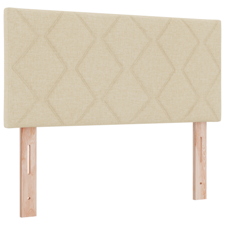 vidaXL Hoofdbord LED met ruitjes 100 cm stof crèmekleurig afbeelding2 - 1