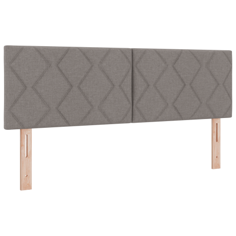 vidaXL Hoofdbord LED met ruitjes 144 cm stof taupe afbeelding2 - 1