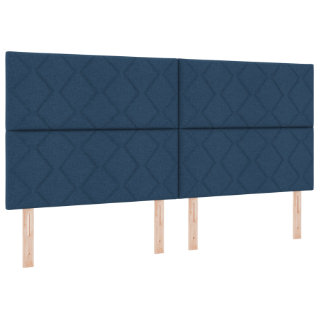 vidaXL Hoofdbord LED met ruitjes 200 cm stof blauw afbeelding2 - 1