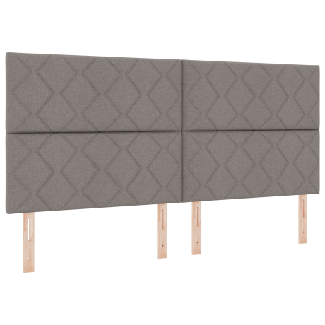 vidaXL Hoofdbord LED met ruitjes 200 cm stof taupe afbeelding2 - 1