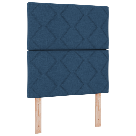 vidaXL Hoofdbord LED met ruitjes 80 cm stof blauw afbeelding2 - 1