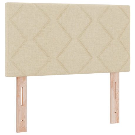 vidaXL Hoofdbord LED met ruitjes 80 cm stof crèmekleurig afbeelding2 - 1