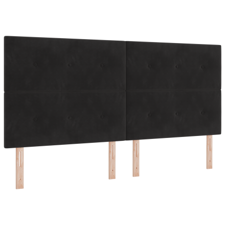 vidaXL Hoofdbord met Knopen Gequilt in Zwart - 200 cm van Fluweel afbeelding2 - 1