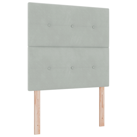 vidaXL Hoofdbord Lichtgrijs 100 cm Fluweel afbeelding2 - 1