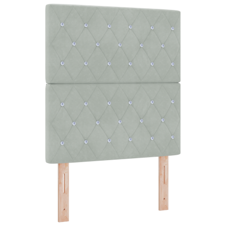vidaXL Hoofdbord Lichtgrijs 80 cm Fluweel afbeelding2 - 1