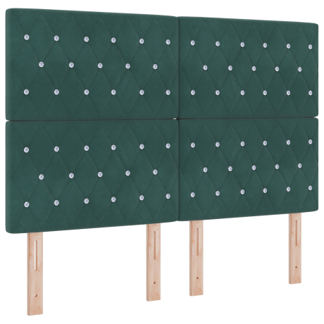 vidaXL Hoofdbord Donkergroen 144 cm Fluweel afbeelding2 - 1