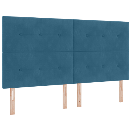 vidaXL Hoofdbord met LED 90 cm fluweel donkerblauw afbeelding2 - 1