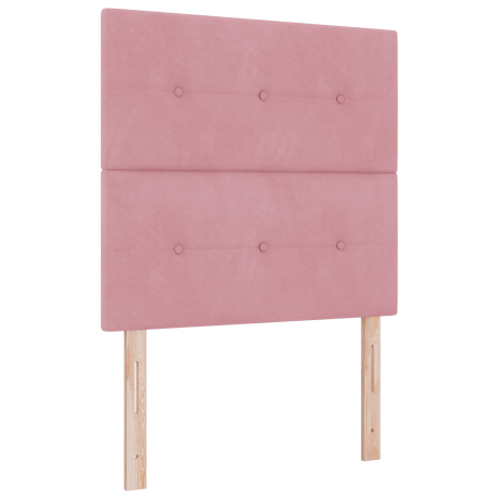 vidaXL Hoofdbord met LED 90 cm fluweel roze afbeelding2 - 1