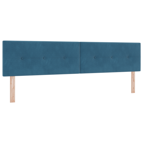 vidaXL Hoofdbord met LED en knopen 100 cm fluweel donkerblauw afbeelding2 - 1