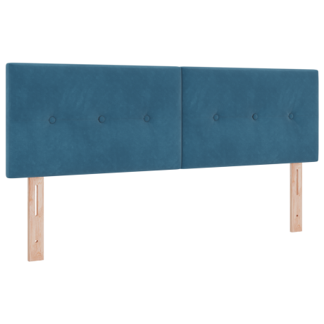 vidaXL Hoofdbord met LED en knopen 72 cm fluweel donkerblauw afbeelding2 - 1