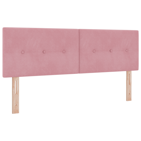 vidaXL Hoofdbord met LED en knopen 80 cm fluweel roze afbeelding2 - 1