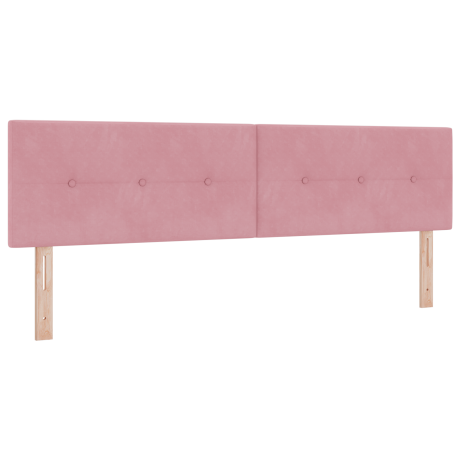 vidaXL Hoofdbord met LED en knopen 90 cm fluweel roze afbeelding2 - 1