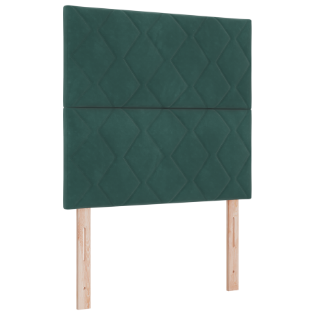 vidaXL Hoofdbord met ruitjes 100 cm fluweel donkergroen afbeelding2 - 1