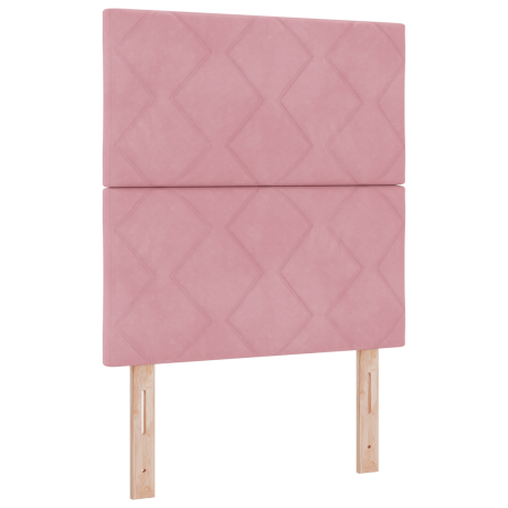 vidaXL Hoofdbord met ruitjes 80 cm fluweel roze afbeelding2 - 1