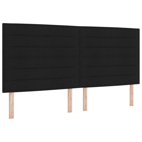 vidaXL LED Hoofdbord met LED-stripverlichting Zwart 200 cm Stof afbeelding2 - 1