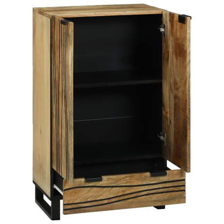 vidaXL Hoogbord 60x33,5x100 cm Massief Mango Hout afbeelding2 - 1