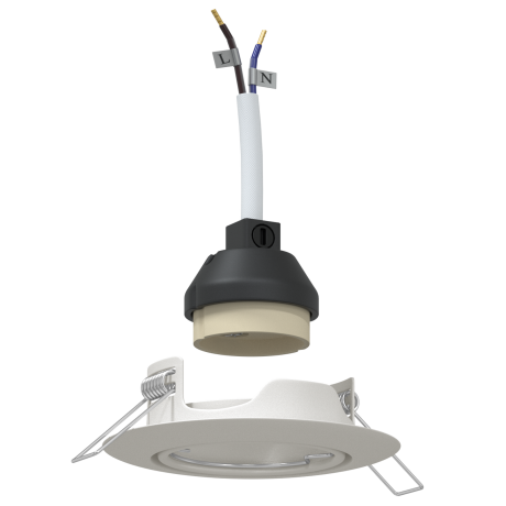 vidaXL Inbouwspots 24 stuks Rond GU10 Wit Ø90 mm Staal afbeelding2 - 1