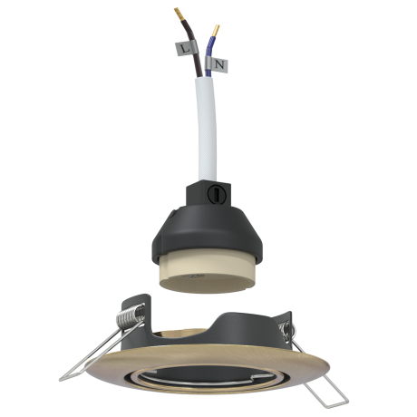 vidaXL Inbouwspots 6 stuks Rond GU10 Messing Ø90 mm Staal afbeelding2 - 1