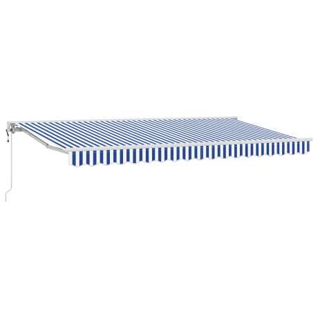 vidaXL Inklapbaar Zonnescherm Blauw en Wit 400x200 cm Aluminium afbeelding2 - 1