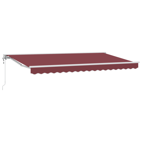 vidaXL Inklapbaar Zonnescherm Bordeauxrood 350x200 cm Stof afbeelding2 - 1