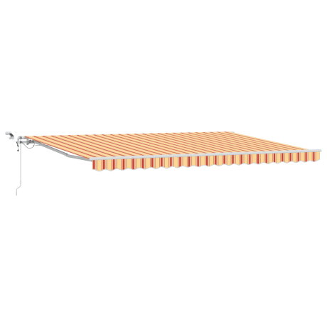 vidaXL Inklapbaar Zonnescherm Geel, oranje. 500 × 350 cm Stof, Metaal afbeelding2 - 1