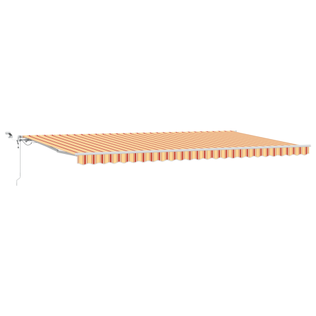 vidaXL Inklapbaar Zonnescherm Geel, oranje. 600 × 300 cm Stof, Metaal afbeelding2 - 1