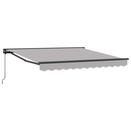 vidaXL Inklapbaar Zonnescherm Lichtgrijs 300x250 cm Polyester afbeelding2 - 1