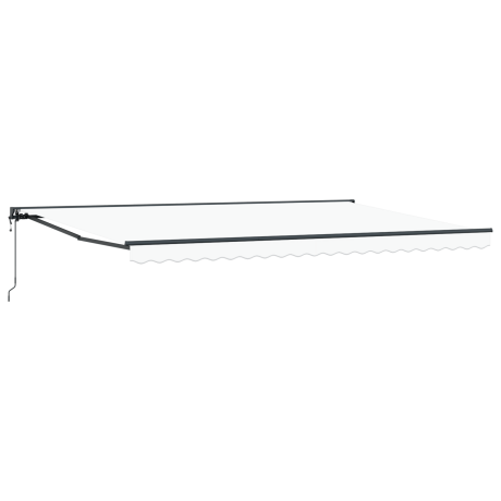 vidaXL Inklapbaar Zonnescherm Wit 500x300 cm Stof en Aluminium afbeelding2 - 1