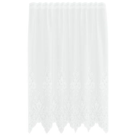vidaXL Kantgordijn met gordijnen Bloemen Wit 150 x 180 cm Polyester afbeelding2 - 1
