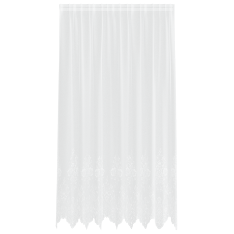 vidaXL Kantgordijn met gordijnen Bloemen Wit 200 x 200 cm Polyester afbeelding2 - 1