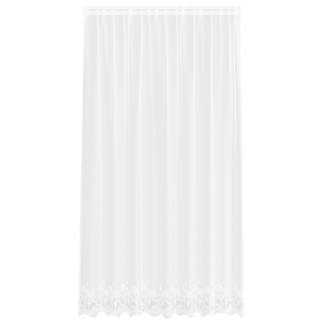 vidaXL Kantgordijn met gordijnen Bloemen Wit 200 x 220 cm Polyester afbeelding2 - 1