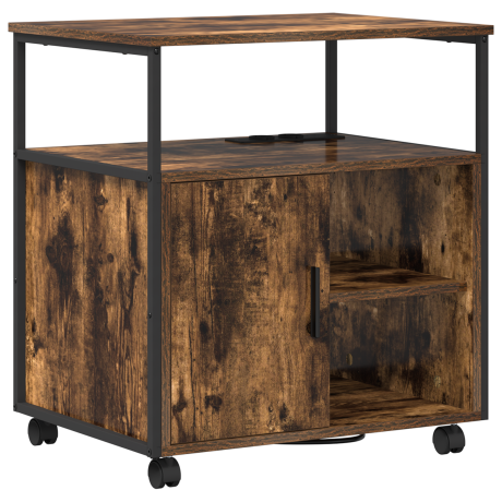 vidaXL Kantoor kast Gerookt eiken 60 x 46 x 67 cm Bewerkt hout afbeelding2 - 1