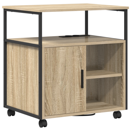 vidaXL Kantoor kast met wiel Sonoma eiken 60 x 46 x 67 cm Bewerkt hout afbeelding2 - 1
