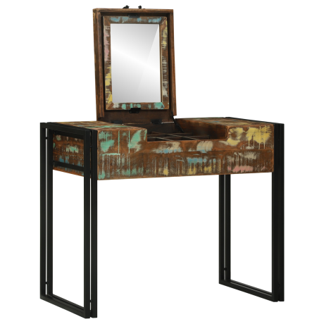 vidaXL Kaptafel 90x50x75 cm van Massief Gerecycled Hout afbeelding2 - 1