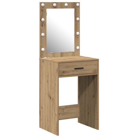 vidaXL Kaptafel met LED-verlichting - Artisan Eiken 50x41x135 cm afbeelding2 - 1