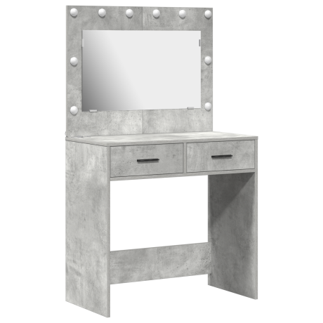 vidaXL Kaptafel met LED Verlichting - Beton Grijs 78,5x41x135 cm afbeelding2 - 1