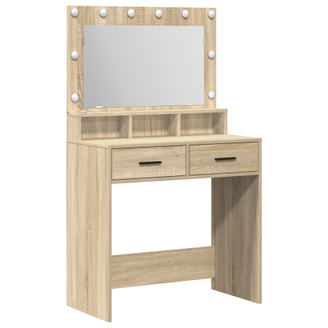 vidaXL Kaptafel met LED-verlichting in Sonoma Eiken - 79 x 41 x 135 cm afbeelding2 - 1