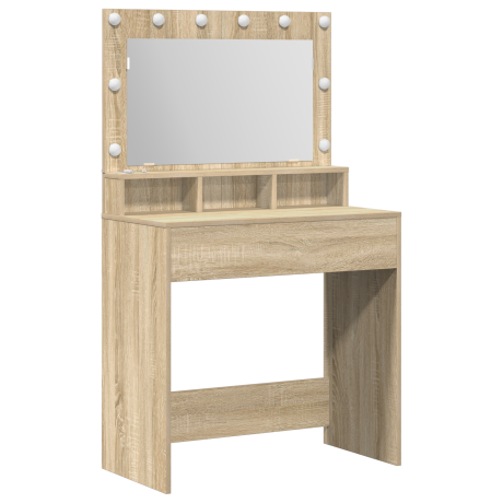 vidaXL Kaptafel met LED-verlichting in Sonoma Eiken - 79x41x135 cm afbeelding2 - 1