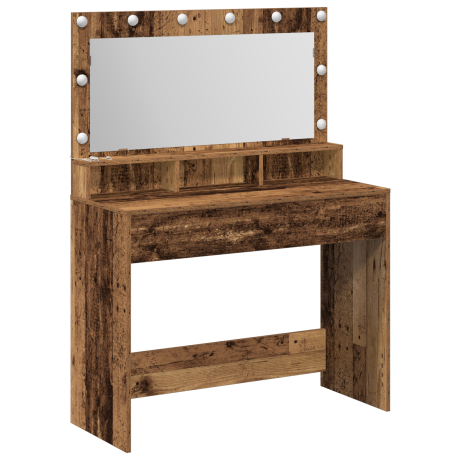 vidaXL Kaptafel met LED-verlichting - Vintage Hout - 100x41x135 cm afbeelding2 - 1