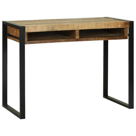 vidaXL Kaptafel met spiegel 100x50x75 cm massief ruw mangohout afbeelding2 - 1