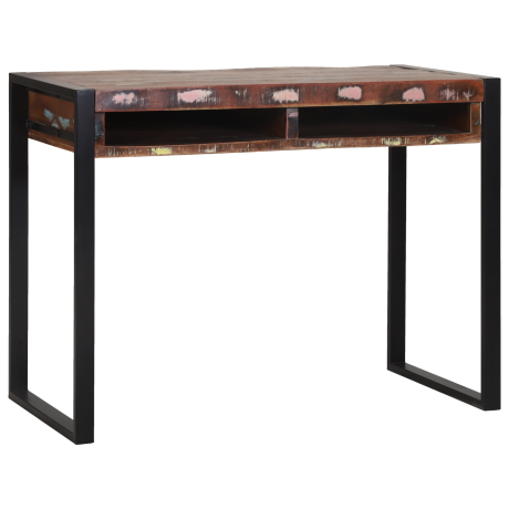 vidaXL Kaptafel met spiegel 100x50x75 cm ruw mangohout meerkleurig afbeelding2 - 1