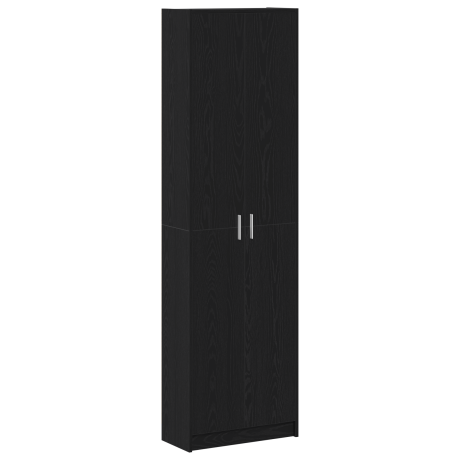 vidaXL Kast Zwart Eiken 55x25x189 cm Kunststof Hout afbeelding2 - 1