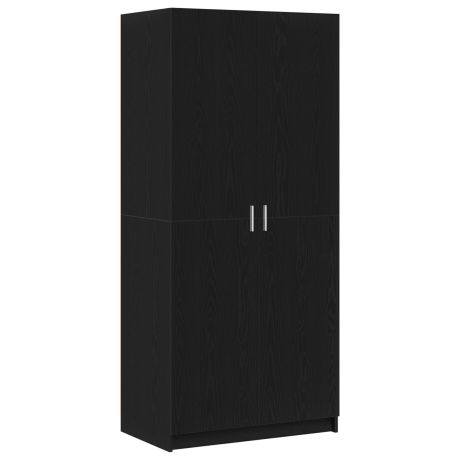 vidaXL Kast Zwart Eiken 80x51x180 cm Engineered Wood afbeelding2 - 1
