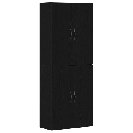 vidaXL Kasten 2 st 69,5x34x180 cm bewerkt hout zwart eikenkleurig afbeelding2 - 1