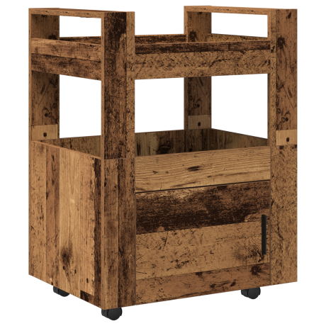vidaXL Keukentrolley 60x45x80 cm bewerkt hout oud houtkleurig afbeelding2 - 1