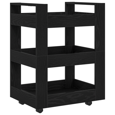 vidaXL Keukentrolley 60x45x80 cm bewerkt hout zwart eikenkleurig afbeelding2 - 1
