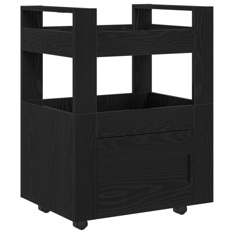 vidaXL Keukentrolley 60x45x80 cm bewerkt hout zwart eikenkleurig afbeelding2 - 1