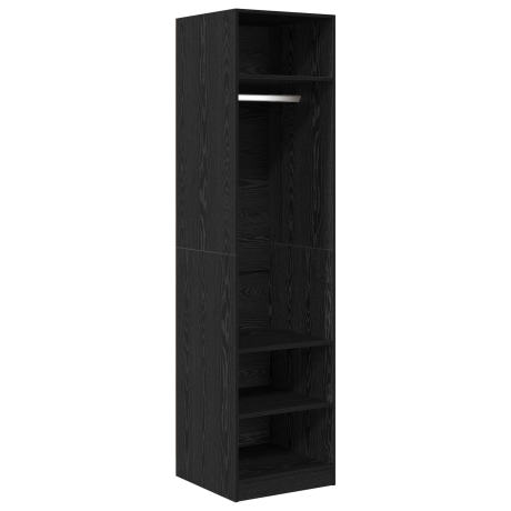 vidaXL Kledingkast met plank Zwart eiken 50 x 50 x 200 cm Bewerkt hout afbeelding2 - 1