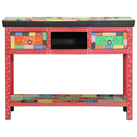 vidaXL Kleurrijke Console Tafel 100x30x75 cm van Massief Mangohout afbeelding2 - 1
