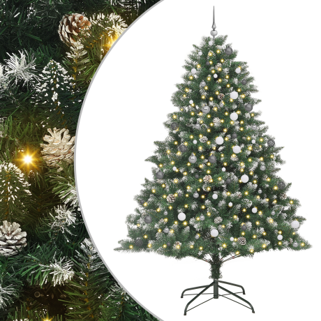 vidaXL Kunstkerstboom with Decorative String Lights Groen 240 cm PVC afbeelding2 - 1